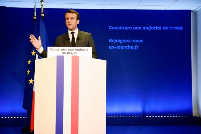 Emmanuel Macron, candidat à la présidentielle, lors d'une conférence de presse le 19 janvier 2017 à Paris