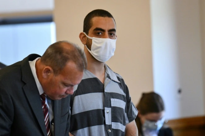 Le suspect de l'attaque contre Salman Rushdie, Hadi Matar, au tribunal de Mayville,  le 18 août 2022 dans l'Etat de New York