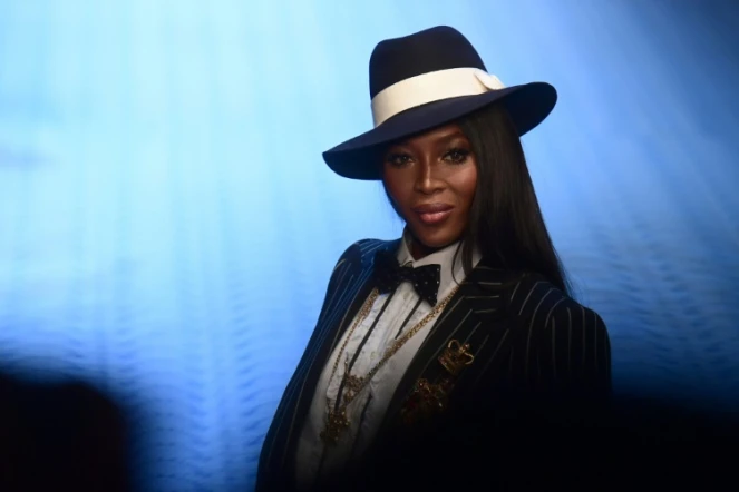 La mannequin Naomi Campbell défile  pour la maison italienne Dolce&Gabbana à Milan, le 16 juin 2018