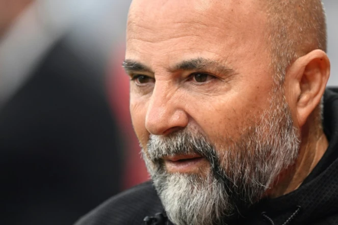 Jorge Sampaoli alors en charge de l'OM en déplacement à Rennes, le 14 mai 2022 au Roazhon Park 