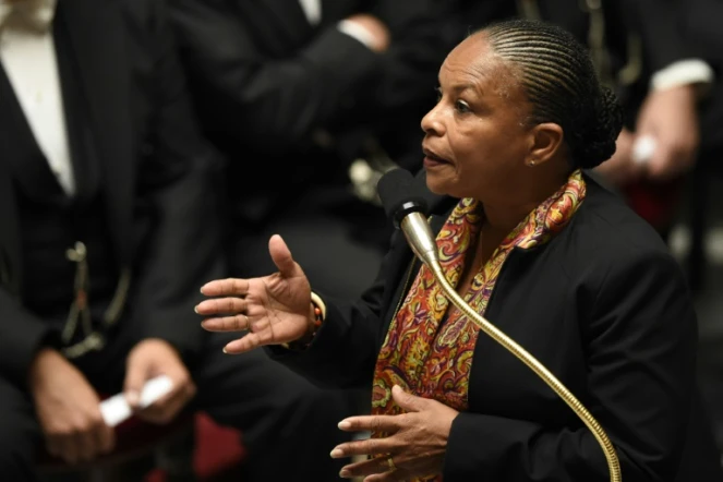 La ministre de la Justice Christiane Taubira le 30 septembre 2015 à l'Assemblée nationale à Paris