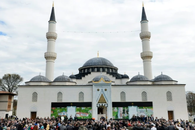 Le président turc Recep Tayyip Erdogan inaugure, le 2 avril 2016 à Lanham (est des Etats-Unis), la mosquée du centre islamique Diyanet