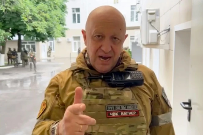 Image tirée d'une vidéo postée sur le compte Telegram du service de presse Concord montrant le chef du groupe paramilitaire russe Wagner Evguéni Prigojine à Rostov, le 24 juin 2023