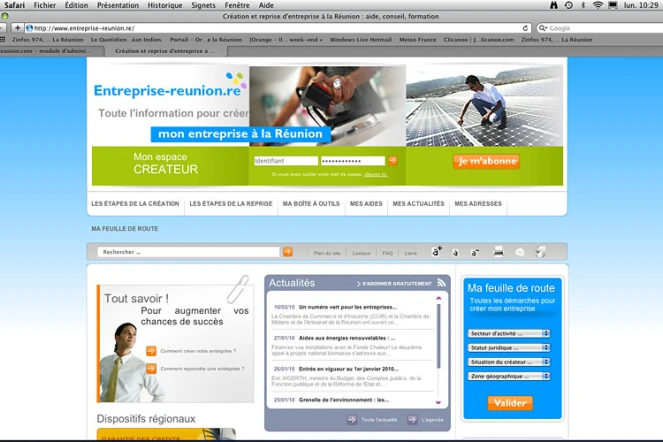 Portail interactif, www.entreprise-reunion.re