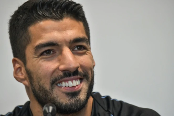 L'attaquant de l'Uruguay Luis Suarez en conférence de presse, le 3 juillet 2018 à Nijni Novgorod 