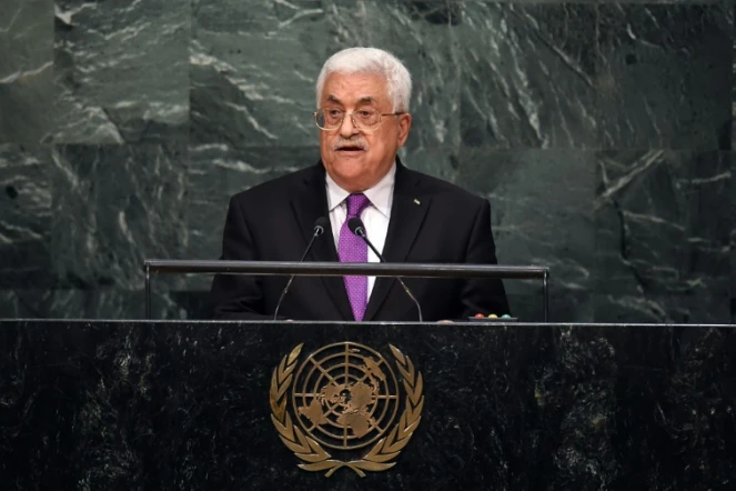 Le président palestinien Mahmoud Abbas à la tribune de l'ONU à New York, le 30 septembre 2015