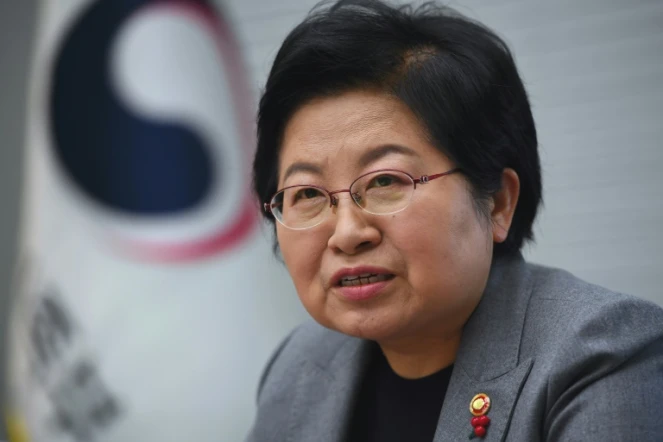 La ministre de la Famille sud-coréenne Chung Hyun-Back, lors d'une interview à Séoul, le 29 novembre 2017