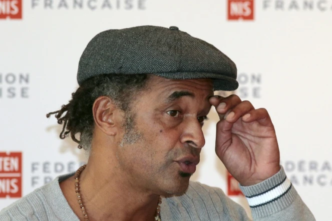 Le nouveau capitaine de l'équipe de France de Coupe Davis Yannick Noah, lors d'une conférence de presse, le 22 septembre 2015 à Paris