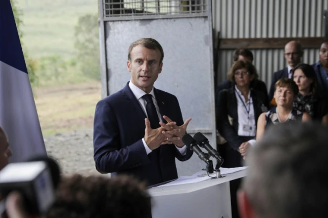 Le président Emmanuel Macron à Morne-Rouge, en Martinique, lors de son déplacement aux Antilles, le 27 septembre 2018