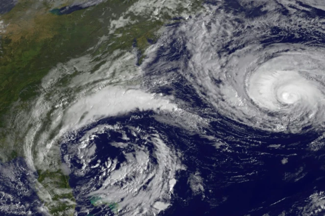 Image satellite fournie par NASA/NOAA de l'ouragan Joaquin le 5 octobre 2015 au dessus de l'Atlantique