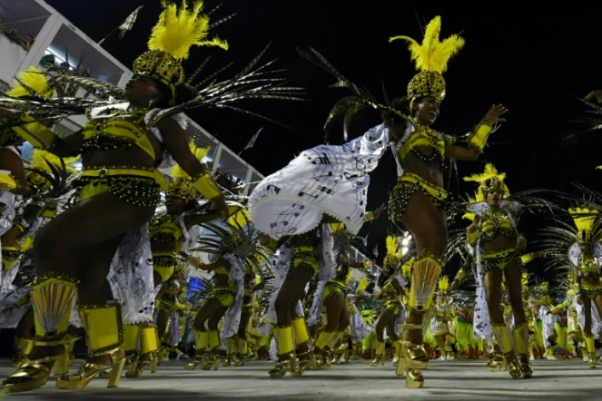 Défilé de l'école de samba Sao Clemente le 27 avril 2017 à Rio de Janeiro 