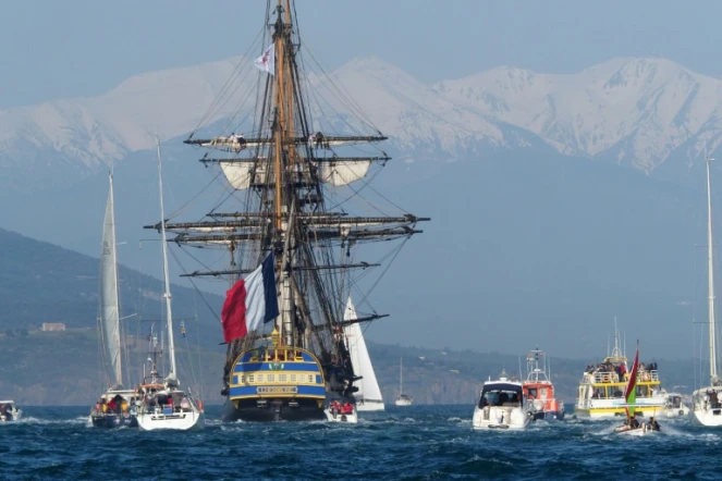 L'Hermione à Port-Vendres en avril 2018