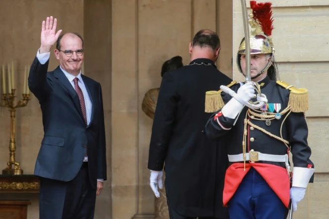 Le nouveau Premier ministre Jean Castex dans la cour de Matignon, le 3 juillet 2020
