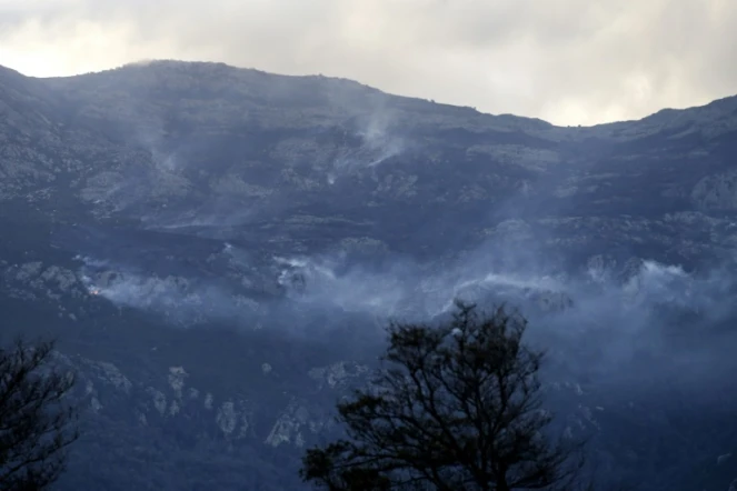 Un incendie à Pietracorbara lors de la tempête Ciara, le 10 février 2020 au Cap Corse