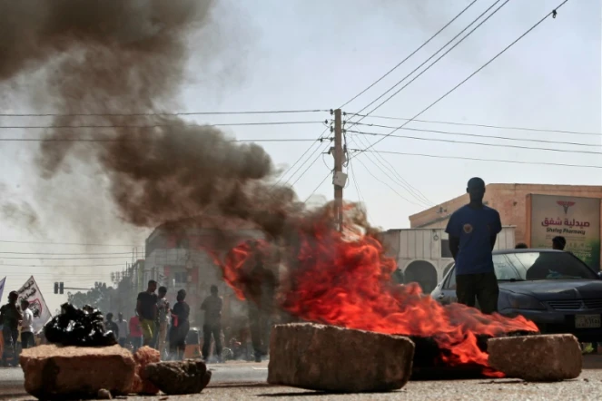 Manifestation contre le pouvoir militaire, le 17 janvier 2022 à Khartoum, au Soudan