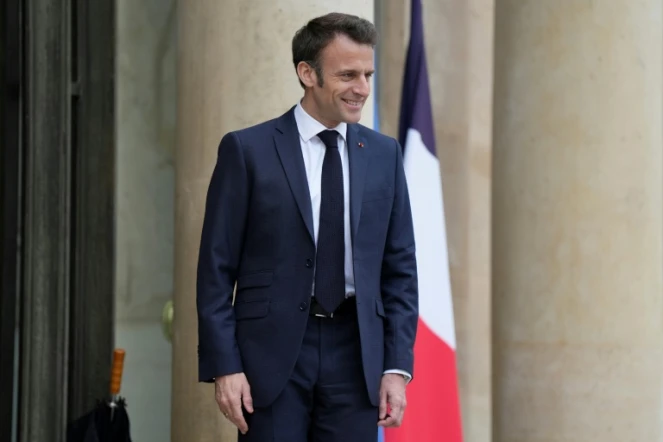 Le présdident Emmanuel Macron, le 14 avril 2023 à l'Elysée