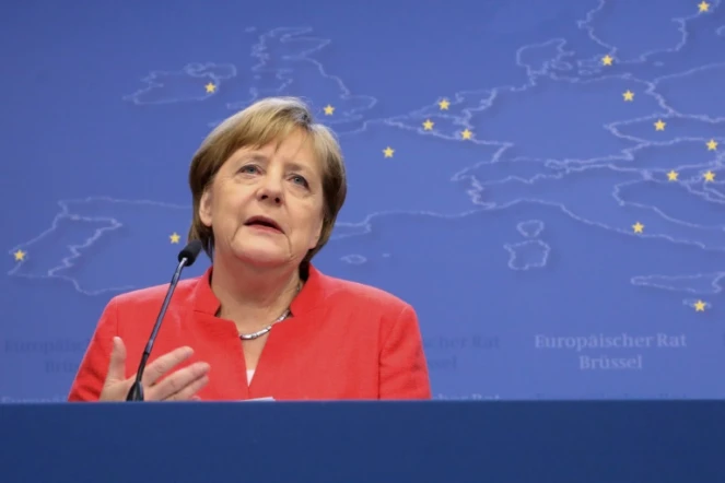 La chancelière allemande Angela Merkel, le 29 juin 2018 à Bruxelles