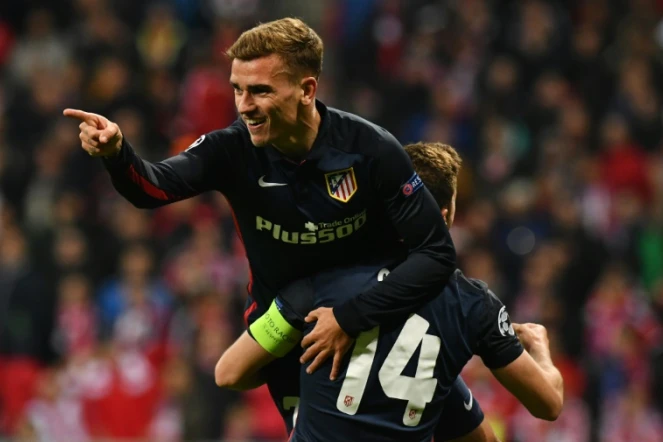 Antoine Griezmann célèbre son but face au Bayern lors de la demi-finale de la Ligue des champions, le 3 mai 2016 à Munich