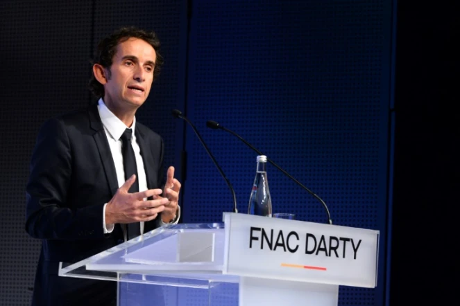 Alexandre Bompard lors de la présentation des résultats du groupe Fnac Darty, à Paris le 1er mars 2017