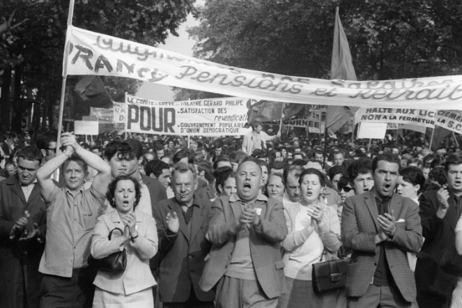 Manifestation de grévistes le 29 mai 1968 à Paris, à l'appel de la CGT 