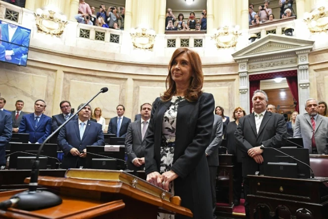 L'ex-présidente argentine Cristina Kirchner prête serment comme sénatrice à Buenos Aires, le 29 novembre 2017