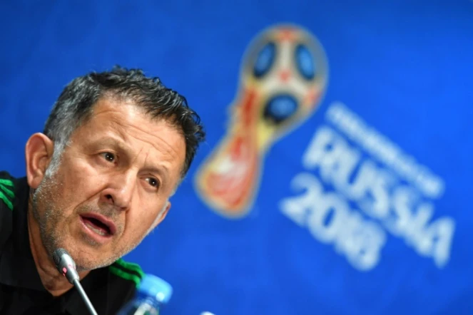 L'entraîneur du Mexique Juan Carlos Osorio lors de la conférence de presse de veille de match au stade Loujniki à Moscou, le 16 juin 2018