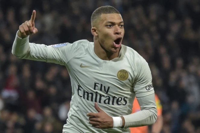 L'attaquant du PSG Kylian Mbappé buteur lors de la victoire 1-0 à Toulouse en 30e journée de L1 le 31 mars 2019