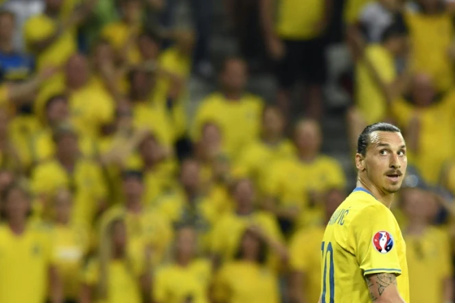 Zlatan Ibrahimovic pendant le match Suède-Belgique à Nice le 22 juin 2016