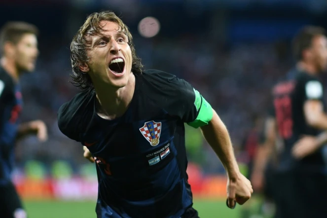 Le capitaine et meneur de jeu de la Croatie Luka Modric, buteur face à l'Argentine à Nijni Novgorod, le 21 juin 2018
