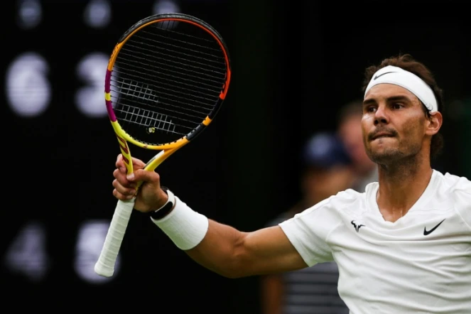 L'Espagnol Rafael Nadal vainqueur du Lituanien Ricardas Berankis au 2e tour de Wimbledon, le 30 juin 2022 à Londres  