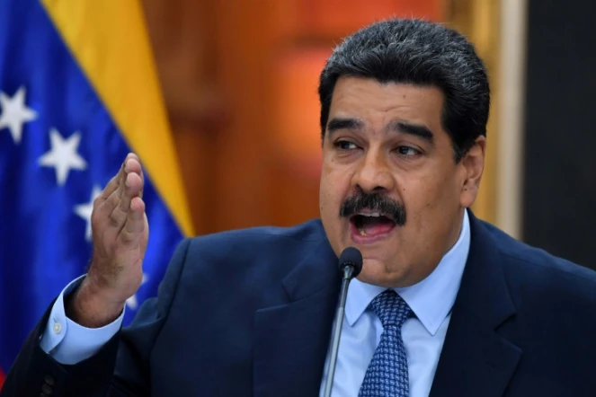 Le président vénézuélien Nicolas Maduro lors d'une conférence de presse, le 9 janvier 2019 à Caracas