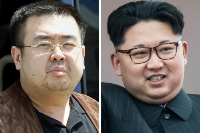 Montage de portraits d'archives de Kim Jong-Nam le 4 mai 2001, et de Kim Jong-Un le 10 mai 2016