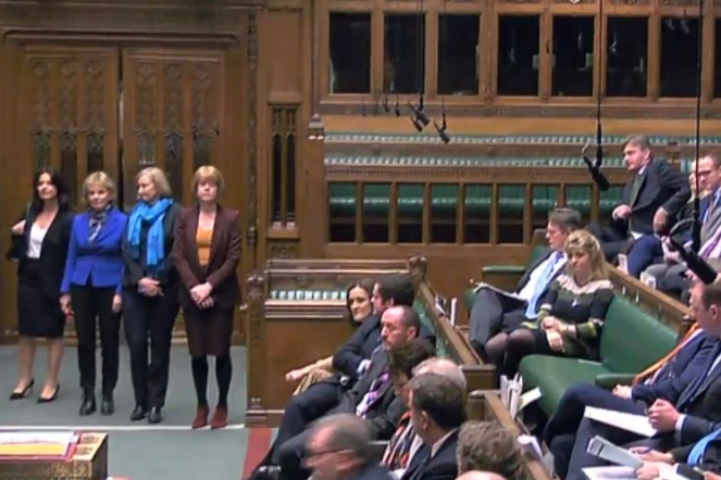 Les trois députées qui ont quitté le 20 février 2019 le Parti conservateur, sur une photo fournie par le Parlement britannique.
