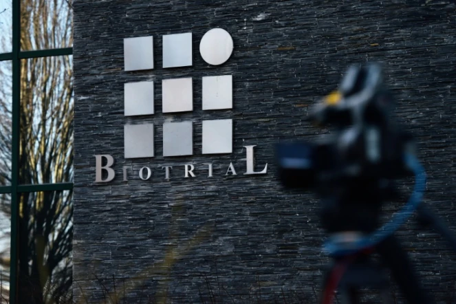 Le logo du laboratoire portugais Biotrial à Rennes 16 janvier 2016. 