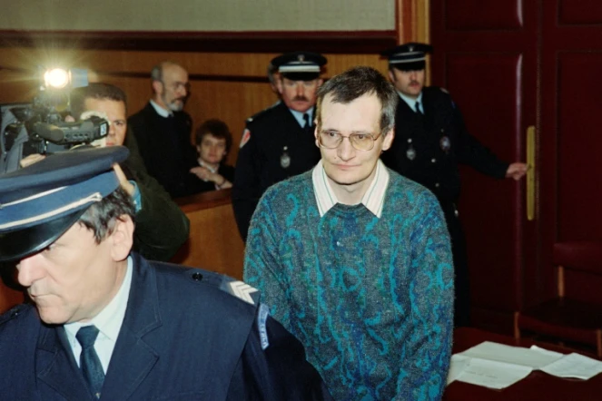Le tueur en série Francis Heaulme le 27 janvier 1994 à la cour d'assises de Quimper