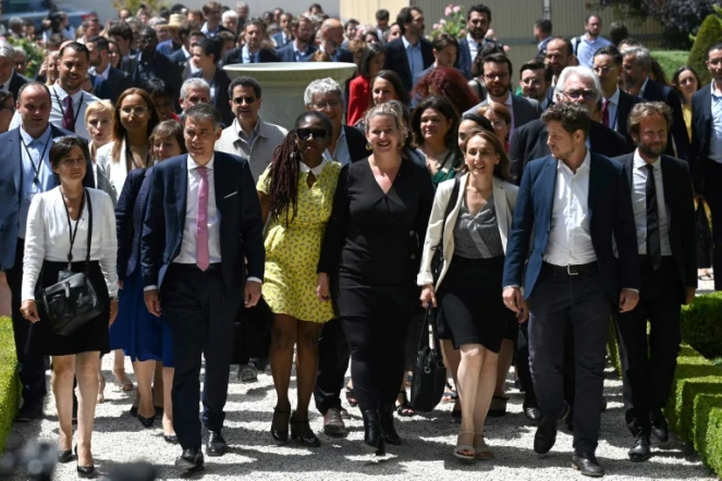 Arrivée collective de députés de la Nupes pour une session parlementaire le 28 juin 2022 à l'Assemblée, à Paris