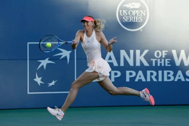 Maria Sharapova, lors du tournoi de Stanford, en Californie, le 31 juillet 2017