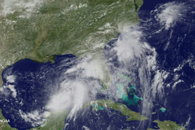 Une photo satellite prise par la NASA montre la tempête tropicale Hermine, dans le golfe du Mexique le 31 août 2016