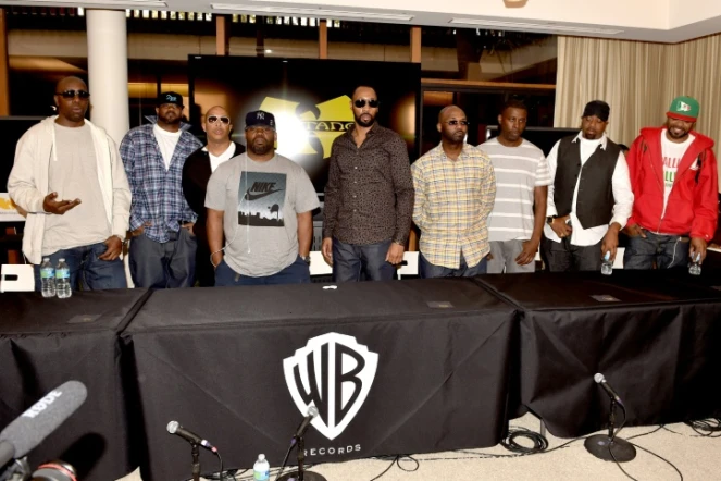 Les membres du groupe de rap new-yorkais Wu-Tang Clan, le 2 octobre 2014 à Burbank, en Californie