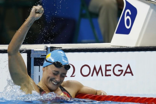 L'Espagnole Mireia Belmonte Garcia, sacrée championne olympique sur 200 m nage libre, le 10 août 2016 aux JO de Rio