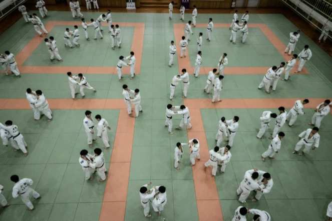 Des judokas, le 19 février 2020 à Tokyo au Japon