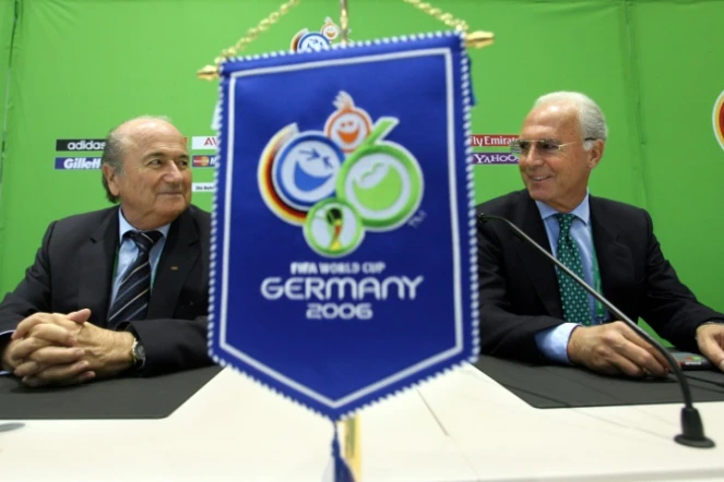 Joseph "Sepp" Blatter, alors président de la Fifa, et Franz Beckenbauer à Munich en 2006