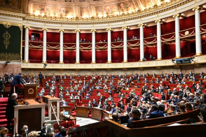 L'hémicycle de l'Assemblée nationale, le 5 janvier 2022 à Paris