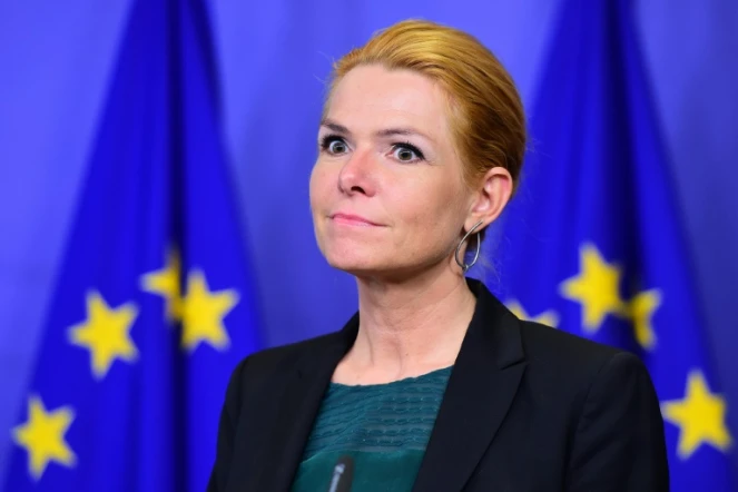 La ministre danoise de l'Immigration et de l'intégration Inger Stojberg lors d'une conférence de presse à Bruxelles, le 6 janvier 2016