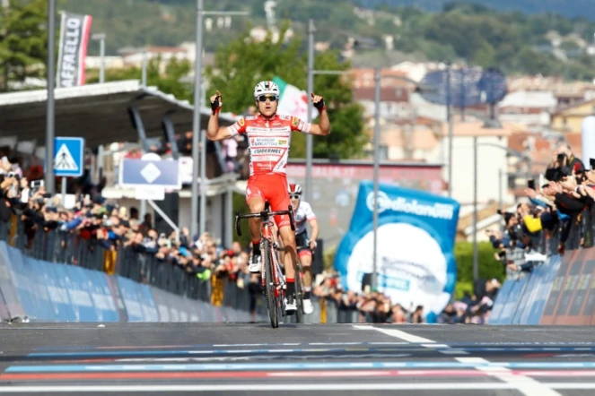 L'Italien Fausto Masnada vainqueur de la 6e étape du Giro, le 16 mai 2019 à San Giovanni Rotondo