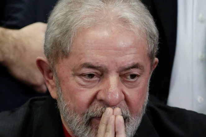 L'ex-président brésilien Luiz Inacio Lula Da Silva lors d'unE conférence de presse à Sao Paulo, le 13 juillet 2017 