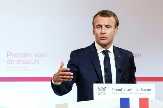 Le président Emmanuel Macron le 18 septembre 2018 à Paris
