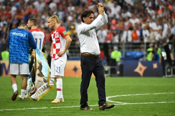 Le sélectionneur de la Croatie Zlatko Dalic à l'issue de la finale du Mondial perdue contre la France à Moscou, le 15 juillet 2018 