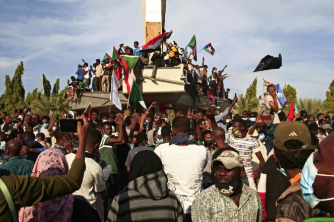 Manifestation à Khartoum, le 19 décembre 2021 au Soudan