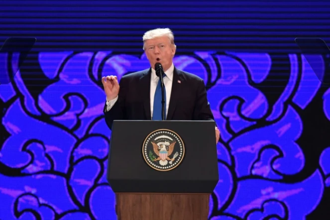 Donald Trump lors du sommet annuel annuel du forum de l'Asie-Pacifique (Apec), à Danang (Vietnam), le 10 novembre 2017